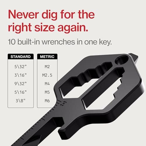 KeySmart Multitool Pro - 18-in-1 Multifunction Key Shaped Tool Pocket Multi-Tool Key Chain Bottle Opener Keychain, Key Multitool Keychain for Men Gift, EDC Gear Keychain, Black, 3 Pack — view 5