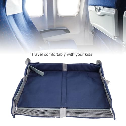 YWBL-WH Foldable Kids and Adults Travel Tray Cover for Airplane Tray Table, Multifunctional Airplane Tray Organizer, Tray Table Organizer for Snacks, Toys (Navy Blue) — view 5