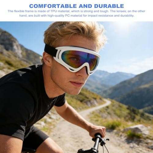 4 Colour Bike Motorcycle Goggles, UV400 Eyewear, Motocross Helmet Glasses — view 5