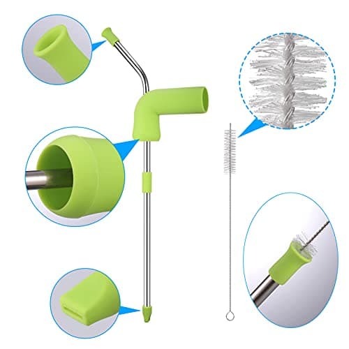 Fentar 2Pcs Beer Snorkel, Stainless Steel Drinking Snorkel for Alcohol — view 3