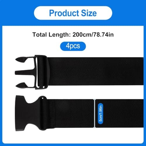 4 Pieces Adjustable Luggage Straps with 2 Luggage Tags — view 2
