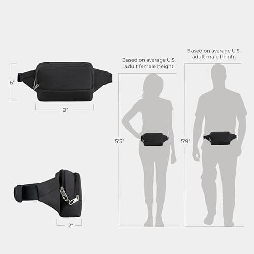 Travelon Unisex-Adult Anti-Theft Classic Waist Pack, Black, One Size — view 5
