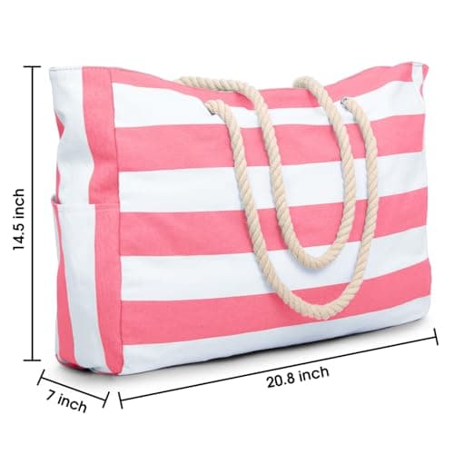 oscaurt Large Beach Bag for Women Waterproof Beach Tote Bag with Zip Travel Essentials Foldable Shopping Bag Pool Bag — view 6