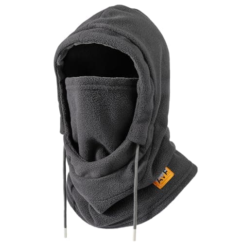 AYPOW Balaclava Winter Thermal Hat Ski Mask, Windproof Snood Warm Fleece Face Mask Hood Hat Unisex, Breathable Face Cover Neck Warmer for Outdoor Sports Motorcycle Cycling Grey