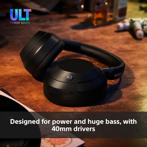 Sony ULT WEAR - Wireless Noise Cancelling Headphones, ULT POWER SOUND, Ultimate Deep Bass, Same Processor as WH-1000XM5, Clear Calls, 30hr Battery, IOS & Android - Forest Gray — view 3