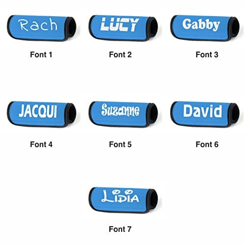 Luggage Handle Wrap/Cover for Suitcase/bags Grip/Case Identifier perfect for travel Neoprene Wrap printed with name Luggage Tag (Aqua, Twin Pack) — view 4
