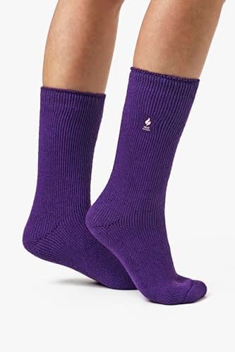 HEAT HOLDERS - Mens & Womens 2.3 Tog Original Thermal Socks | 3 Sizes | Thick Warm Fluffy Insulated Socks for Winter | Ideal for Raynauds (4-8, Purple) — view 2
