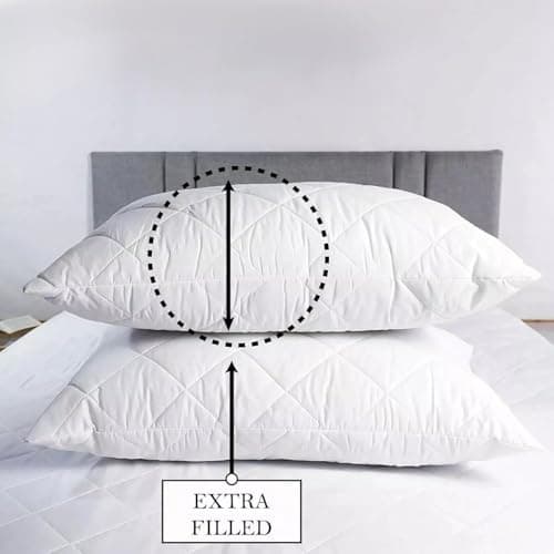 NIGHTSLEEP Pillows 4 Pack quilted Extra Filled luxury bounce back bed Pack Hotel Quality Bed Pillow Pair Luxury Firm Support Side Sleeper Pillow Back Neck Pain Relief Support Pillows (4) — view 4