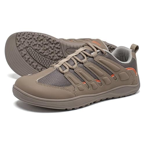 HOBIBEAR Wide Barefoot Shoes Men Women Walking Trail Running Sneakers | Zero Drop Sole | Lightweight Comfortable Brown — view 2