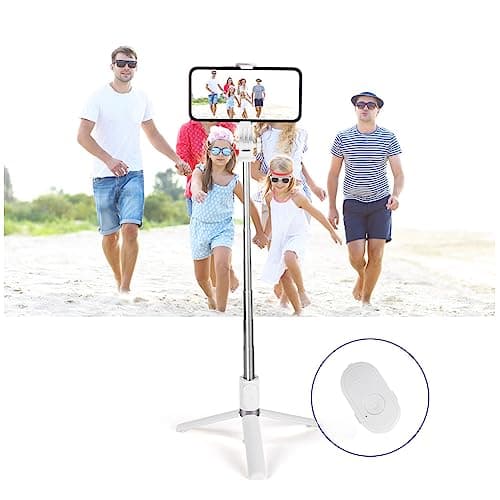 flintronic Selfie Stick Tripod with Fill Light, Stable Tripod with Wireless Bluetooth Remote Control, 100CM Extendable Portable Aluminum Selfie Stick Compatible for ios and Android, Cameras — view 6
