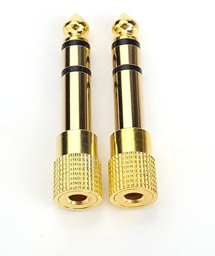 Devinal Professional 6.35mm 1/4 inch Plug to 3.5mm 1/8 inch Jack Gold Plated TRS AUX Stereo Audio Headphone Jack Adapter Converter Connector(2 Pack) — view 2