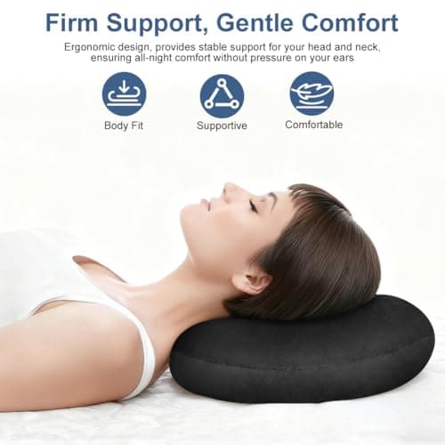 AOOSA Piercing Pillow, Black Ear Piercing Pillow for Side Sleepers — view 4