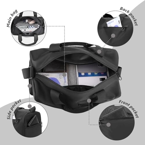 Flintronic Sports Gym Bag, Sports Duffle Bag with Shoes Compartmentand and Wet Pocket, Gym Bag for Men and Women, Waterproof Hand Luggage Bag, for Weekender Sports, Gym, Travel — view 4