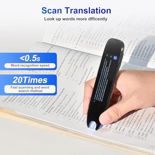 Scan Reader Pen, 142 Languages Scan Translator Pen,Supports Speech & Scan to Text, Real Time Pen Reader Scanner,Smart Reading Pen for Dyslexia, Elderly, Kids, Students (Dark Grey) — view 2
