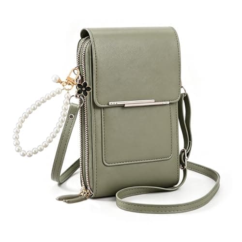 OADAA 2026 New Anti-Theft Leather Bag for Women, Touchscreen Phone Crossbody Bag for Women, Touchscreen Crossbody Purse with 1Pc Keychain (Green)