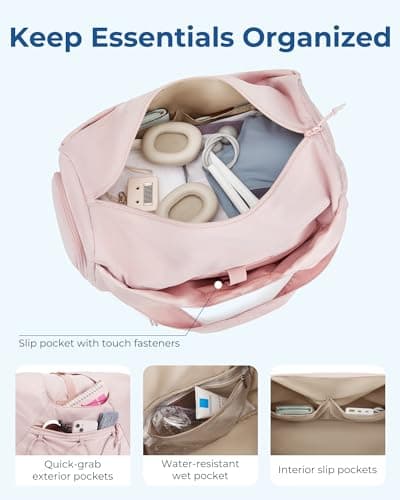 BAGSMART 25L Womens Gym Bag, Shoes Wet Compartment, Sports Duffle for Yoga — view 3