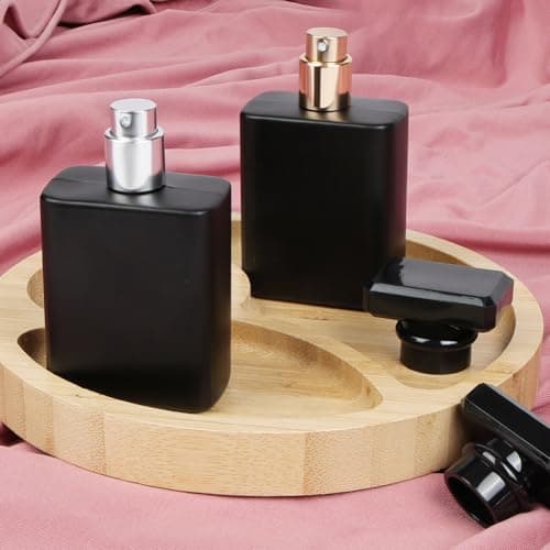 LOPHE Perfume Atomiser 2 x 50 ml, Refillable Perfume Travel Bottle, Black, Mini Portable Spray Bottle for Travel Men and Women — view 6