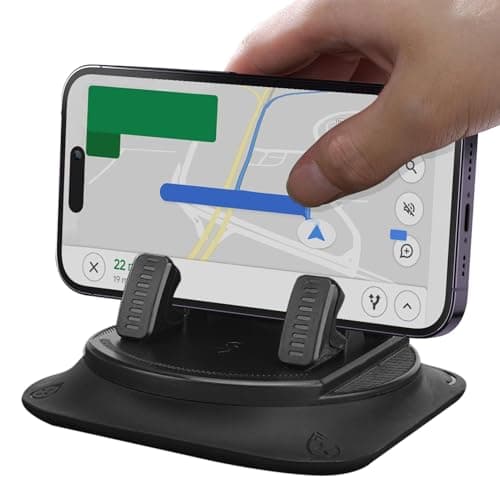 Dashboard Phone Stand, Silicone Mat Mount, Adhesive Base, Vertical Horizontal Use, Automotive Organizer, Compatible with Minivan Caravan Sedan Pickup Truck, 4.13x4.13x3.35in