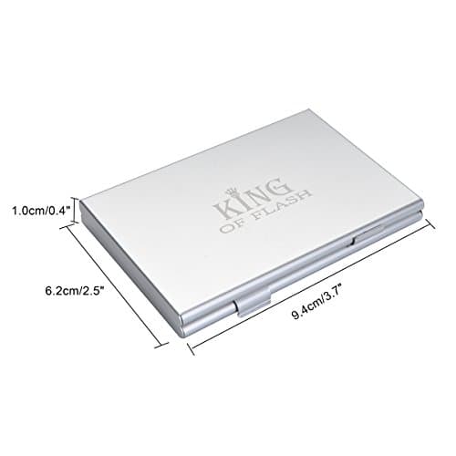 Sim Card Holder Case Storage for 20 Sim Cards Micro, Nano & Standard Sims with Ejection Tool Anti Shock Ideal for Travelling Thin Wallet Style made from Aluminium by King of Flash — view 3