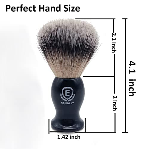 Luxury Mens Shaving Brush by Echolly-NO Shedding Bristle Shaving Brushes for Men-Vegan Lather Shave Brush-Luxury Fast Beard Brush-Perfect Gifts for Men,Boyfriends,Fathers — view 3