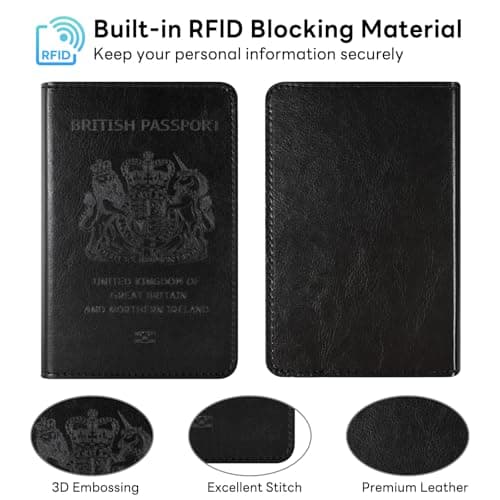 YAVIV Passport Holder for Women&Men，Travel Wallet RFID Blocking-Black — view 2