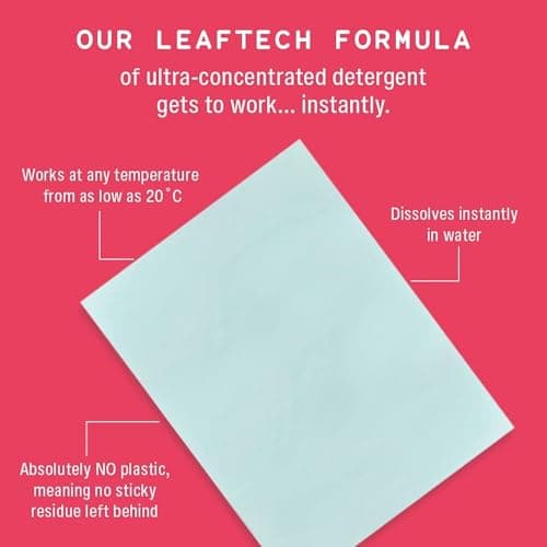 Wash With Leaf Non-Bio Laundry Detergent Sheets - Travel Size, 75 Washes — view 5