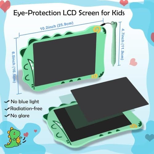 Dinosaur LCD Writing Tablet, 8.5Inch Green Toddler Drawing Pad for Kids — view 2
