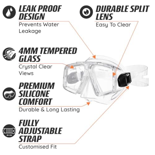 Osprey Adult Snorkel Set with Tempered Glass Mask & Silicone Snorkel — view 4