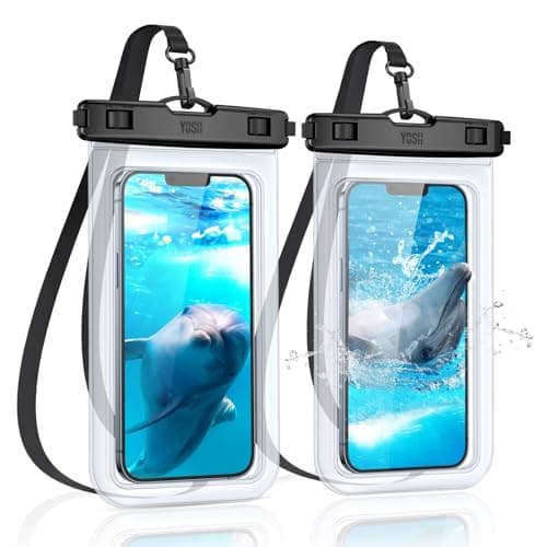 YOSH Waterproof Phone Pouch [IPX8 Certified] 2 Pack, Fits Up to 7.0", Clear