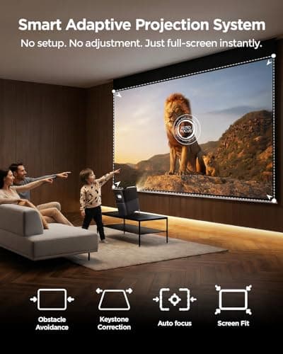 TCL A1s Smart Projector 4K Support, 16W Dolby Audio, Native 1080P, Google TV & Netflix Officially Licensed, WiFi and Bluetooth, Auto Focus Keystone, Movie Projector for Home Theater with Portable Case — view 6