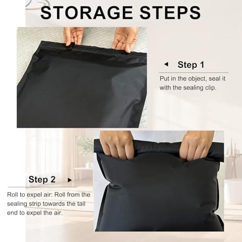 Small Vacuum Storage Bags for Travel 2 Pack, Reusable Oxford Cloth Vacuum Pack Bags for Clothes, Manual Exhaust, No Air Pump Needed, Space-Saving Storage Bags with Zips for Suitcases and Home — view 5