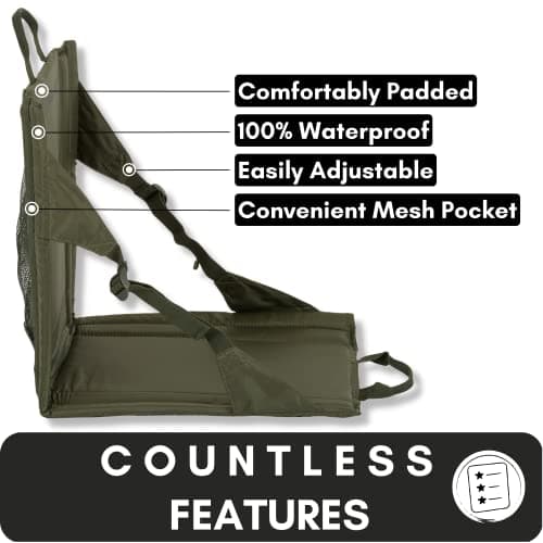 Highlander Foldable Outdoor Seat Mat Lightweight Padded Portable Stadium Seats Ideal for Walking, Picnics, Camping, Hiking or Festivals (Olive Green) — view 3