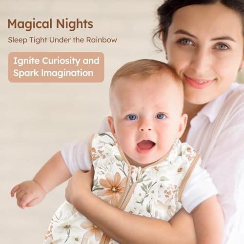 Unnivoll Baby Sleeping Bag 0.5 Tog 6-12 Months Summer Sleep Sack 3 Pack 100% Cotton Baby Sleep Bag Wearable Blanket for Newborn Infant Brown Checkered Floral — view 6
