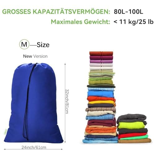 OTraki Large Travel Laundry Bags 2 Pcs 60x80 cm Blue — view 2