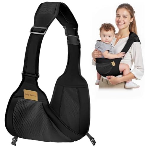 AOOWU Baby Carrier, Toddler Carrier Side, Baby Sling Carrier, Baby Wrap Carrier with Adjustable Shoulder Straps, Child Sling Baby Side with Shoulder Strap, Baby Sling for Newborns to Toddlers