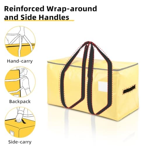 Heavy Duty Moving Bags Extra Large Storage Bags, Yellow, 6 Pack — view 5