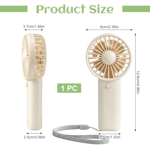 Liravonte Mini Portable Fan, Battery Operated Hand Held Fans — view 2