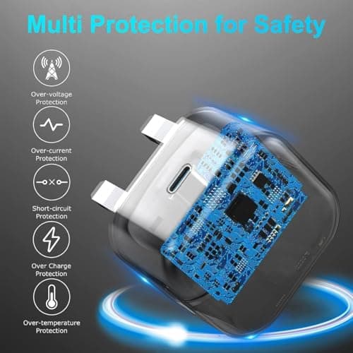 USBC Fast Charger Plug UK, 4 Pack USB Type C Plug Phone Fast Charge Head for iPhone 17 Pro Max Air 16e 16 Plus Pro Max 15 14 13 12 11, Apple Watch iPad Pro Mini Air,USB-C Port Wall Charging Plug — view 3