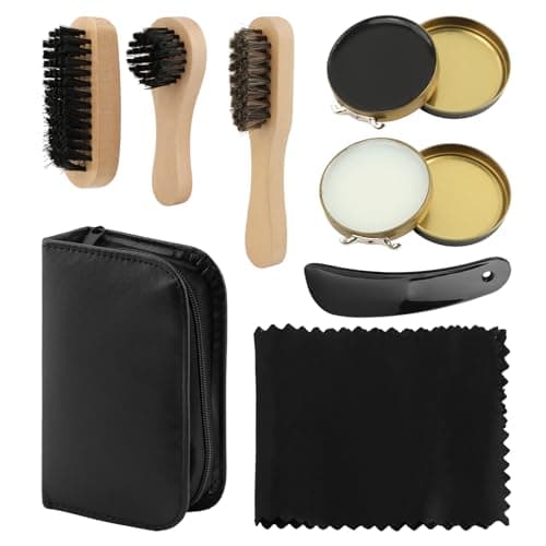 Jiakalamo Shoe Shine Polish Kit with Wooden Brushes and Storage Case — view 3