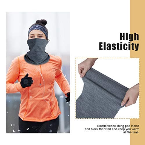 Winter Neck Gaiter Fleece Windproof Neck Warmer Snood for Men Women Neck Scarf Beanie Headwear for Skiing Running Cycling — view 2