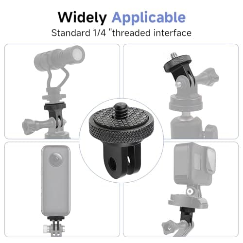 OIHCAZ Action Camera Mounts Adapter 1/4"-20, 2PCS Aluminium Camera Mount Conversion Tripod Adapter Compatible with GoPro Hero 11 Sony AEE JVC Insta360 and Other Standard 1/4 Accessories — view 4
