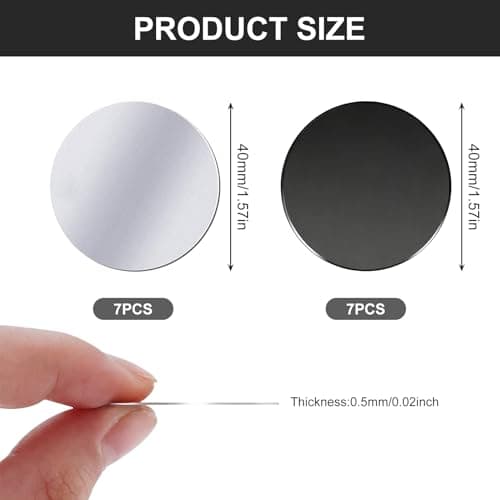 14Pcs Magnetic Metal Plates for Phone Holder,Round Magnetic Stickers — view 3