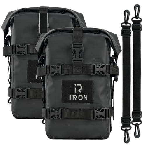 RIDEIRON Motorcycle Side Bag-Waterproof Bumper Bag 5L*2pcs Moto Saddle Bag with Shoulder Strap motorcycle Crash Bar Bags Dry Tail PVC BagTool Carry Ba Travel Hiking