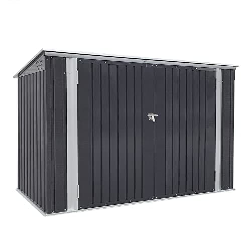 Galvanized Steel Garden Storage Box - Metal Bike Tool Shed - Holds 3 Bicycles — view 4