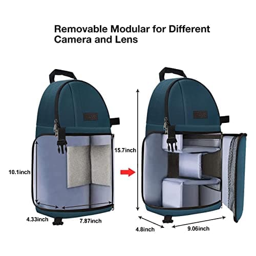 MOSISO Camera Sling Bag, DSLR/SLR/Mirrorless Camera Backpack, Deep Teal — view 5
