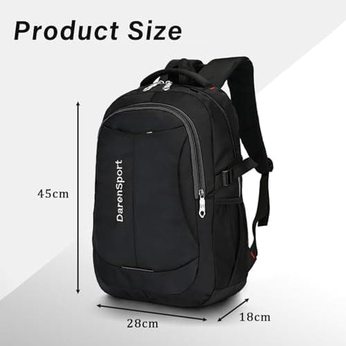 hjwanyin Travel Backpack Durable & Water Resistant, Day Pack Backpack, Breathable Padded Back & Straps, Unisex Durable Handy Daypack for School Work Hiking Camping Travelling, Rucksack for Men — view 3