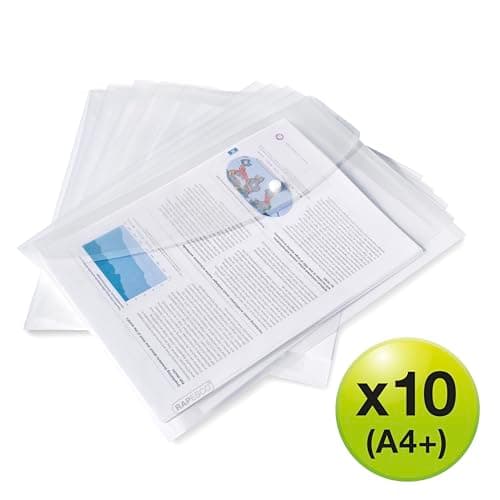 Rapesco 1816 ECO Recycled Popper Wallets, A4+, Pack of 10 — view 3