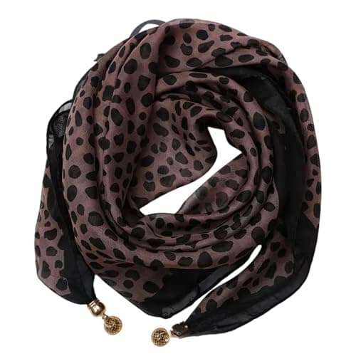 OSNIYAW Reusable Scarf with Magnetic Closure, Lightweight Polyester Fashion Accessory for Women, Compact, Foldable, Travel Storage, Breathable Magnetic Winter Scarf, Black Brown, One Size