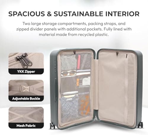 Aerolite Large 108L Polypropylene Hard Shell Trunk Suitcase, 4 Wheels — view 6
