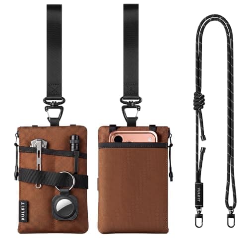 VULKIT Minimalist Travel Wallet RFID Blocking with Lanyard and Wrist Strap